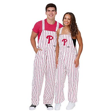 Men's FOCO White Philadelphia Phillies Pinstripe Bib Overalls