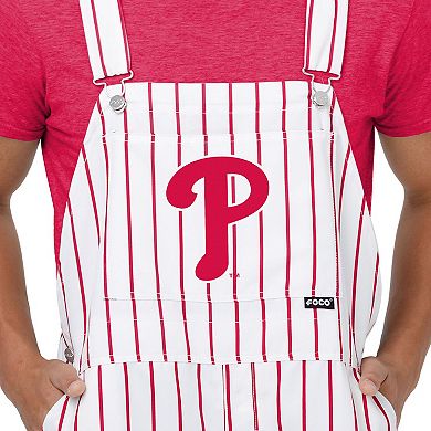 Men's FOCO White Philadelphia Phillies Pinstripe Bib Overalls