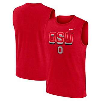 Men's Nike Scarlet Ohio State Buckeyes Primetime Tricode Legend Performance Tank Top