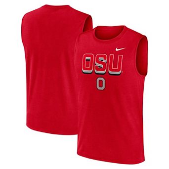 Men's Nike Scarlet Ohio State Buckeyes Primetime Tricode Legend Performance Tank Top