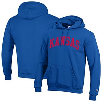 Men's Champion Royal Kansas Jayhawks Basic Arch Fleece Pullover Hoodie