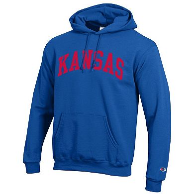 Men's Champion Royal Kansas Jayhawks Basic Arch Fleece Pullover Hoodie