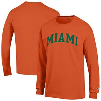Men's Champion Orange Miami Hurricanes Basic Arch Long Sleeve T-Shirt