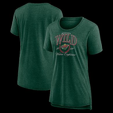 Women's Green Minnesota Wild Reign Supreme Tri-Blend T-Shirt