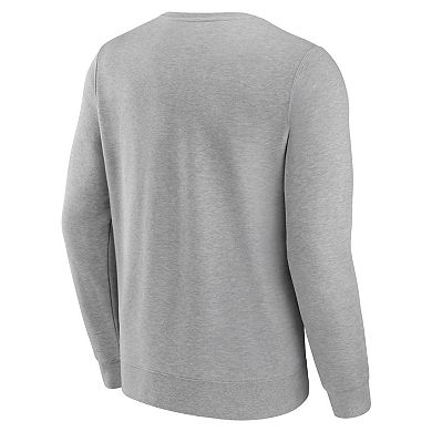 Men's Gray Edmonton Oilers Primary Logo Fleece Pullover Sweatshirt