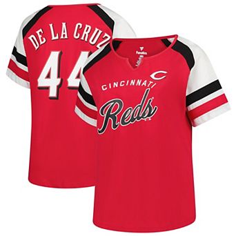 Women's�Profile Elly De La Cruz Red Cincinnati Reds Plus Size Name & Number Raglan T-Shirt
