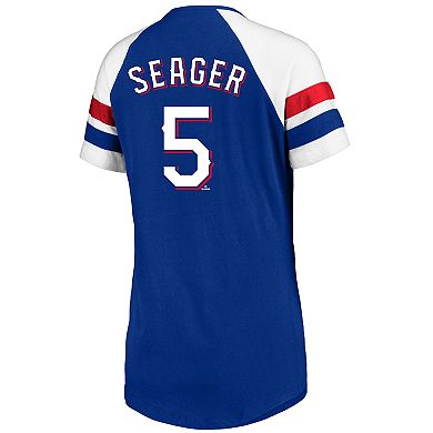 Women's�Profile Corey Seager Royal Texas Rangers Plus Size Name & Number Raglan T-Shirt