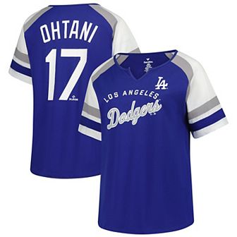 Women's�Profile Shohei Ohtani Royal Los Angeles Dodgers Plus Size Name & Number Raglan T-Shirt