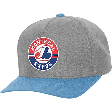 Unisex Mitchell & Ness Gray Montreal Expos Basic Coop Pro Adjustable Hat