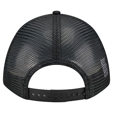 Men's New Era Black Seattle Mariners City Initial 9FORTY A-Frame M-Crown Adjustable Trucker Hat