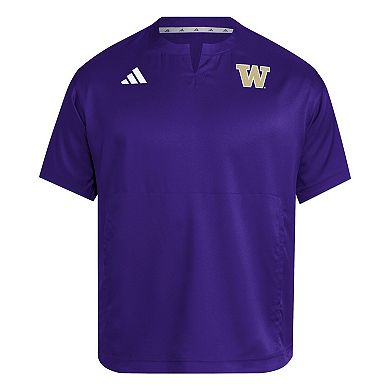 Men's adidas Purple Washington Huskies Dugout Coaches Adizero Notch Neck Pullover Top