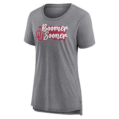 Women's Gray Oklahoma Sooners True Mascot Tri-Blend T-Shirt