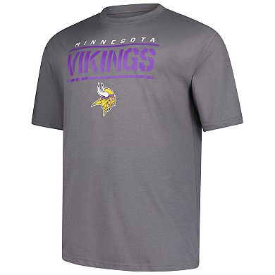 Men's Fanatics Heather Gray Minnesota Vikings Big & Tall Top Notch T-Shirt