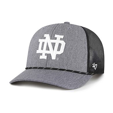 Men's '47 Gray Notre Dame Fighting Irish Carbon Rope Adjustable Hat