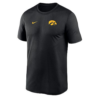 Men's Nike Black Iowa Hawkeyes 2025 Sideline Small Logo Legend Performance T-Shirt