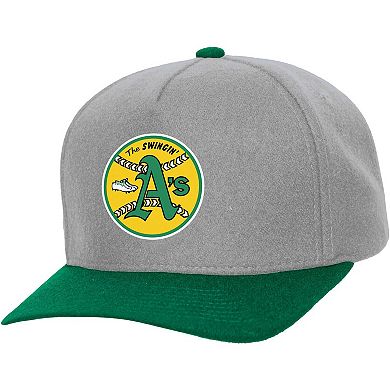 Unisex Mitchell & Ness Gray Oakland Athletics Basic Coop Pro Adjustable Hat