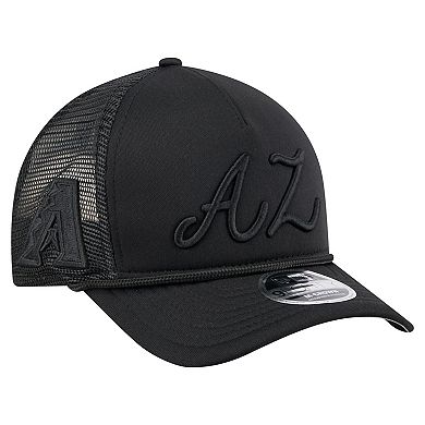 Men's New Era Black Arizona Diamondbacks City Initial 9FORTY A-Frame M-Crown Adjustable Trucker Hat