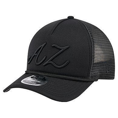 Men's New Era Black Arizona Diamondbacks City Initial 9FORTY A-Frame M-Crown Adjustable Trucker Hat