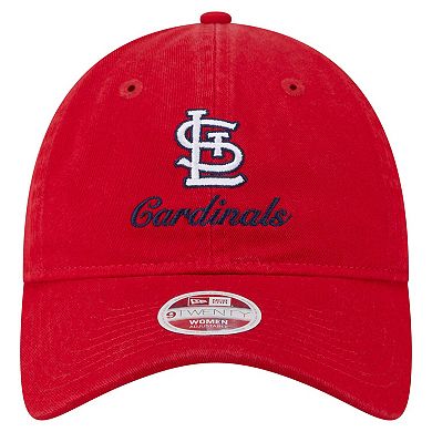 Women's New Era Red St. Louis Cardinals Preppy Team 9TWENTY Adjustable Hat