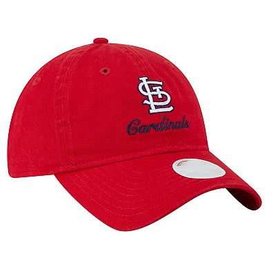 Women's New Era Red St. Louis Cardinals Preppy Team 9TWENTY Adjustable Hat