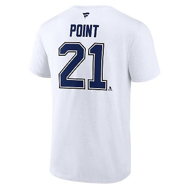 Men's Fanatics Brayden Point White Tampa Bay Lightning Authentic Stack Name & Number T-Shirt
