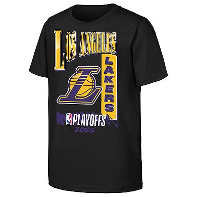 Youth Black Los Angeles Lakers 2025 NBA Playoffs Hype T-Shirt