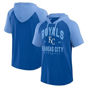 Men's�Fanatics Royal Kansas City Royals Prime Raglan Short Sleeve Hoodie T-Shirt