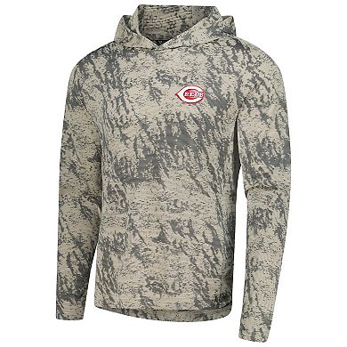 Men's Levelwear Tan Cincinnati Reds Insignia Lightweight Long Sleeve Hooded T-Shirt