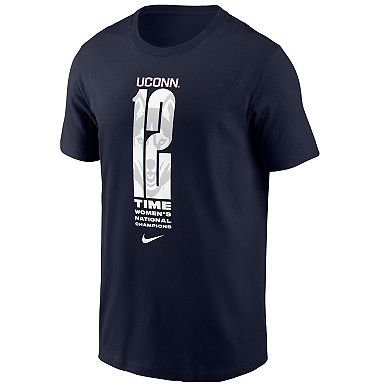 Men's Nike Navy UConn Huskies 12-Time NCAA Women's Basketball National Champions T-Shirt