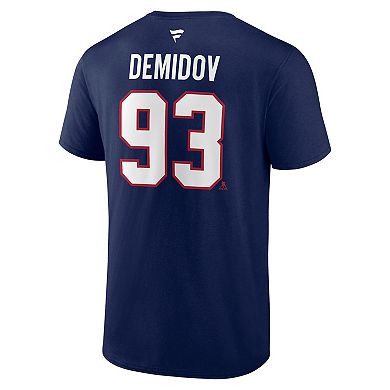 Men's Fanatics Ivan Demidov Navy Montreal Canadiens Authentic Stacked Name & Number T-Shirt