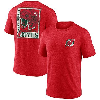 Men's Red New Jersey Devils Earnest Will Tri-Blend T-Shirt