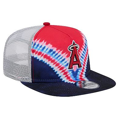 Men's New Era Los Angeles Angels Tie-Dye Golfer Trucker Adjustable Hat