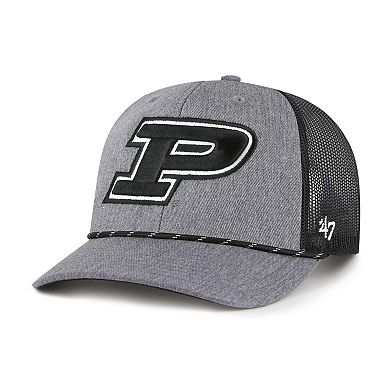 Men's '47 Gray Purdue Boilermakers Carbon Rope Adjustable Hat
