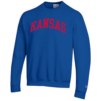 Men's Champion Royal Kansas Jayhawks Basic Arch Fleece Pullover Sweatshirt