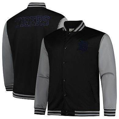 Men's Profile Black/Gray Detroit Tigers Full-Snap Varsity Jacket