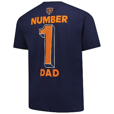 Men's Fanatics Navy Chicago Bears Big & Tall Number One Dad T-Shirt
