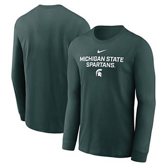 Men's Nike Green Michigan State Spartans 2025 Sideline Performance Long Sleeve T-Shirt