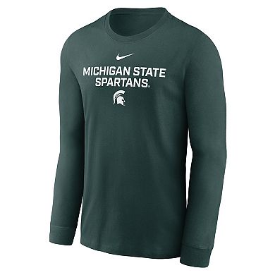 Men's Nike Green Michigan State Spartans 2025 Sideline Performance Long Sleeve T-Shirt