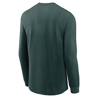Men's Nike Green Michigan State Spartans 2025 Sideline Performance Long Sleeve T-Shirt