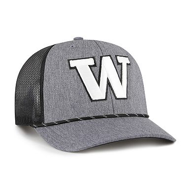 Men's '47 Gray Washington Huskies Carbon Rope Adjustable Hat