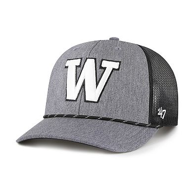 Men's '47 Gray Washington Huskies Carbon Rope Adjustable Hat
