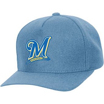 Unisex Mitchell & Ness Blue Milwaukee Brewers Basic Coop Pro Adjustable Hat