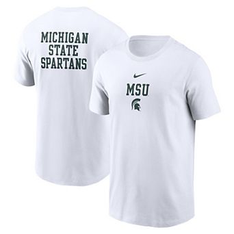 Men's Nike White Michigan State Spartans 2-Hit Stacked T-Shirt