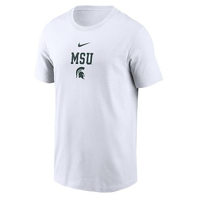 Men's Nike White Michigan State Spartans 2-Hit Stacked T-Shirt