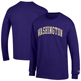 Men's Champion Purple Washington Huskies Basic Arch Long Sleeve T-Shirt