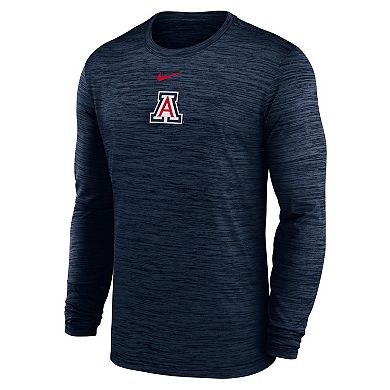 Men's Nike Navy Arizona Wildcats 2025 Sideline Velocity Performance Long Sleeve T-Shirt