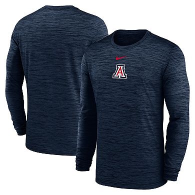 Men's Nike Navy Arizona Wildcats 2025 Sideline Velocity Performance Long Sleeve T-Shirt