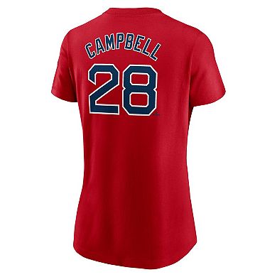 Women's Nike Kristian Campbell Red Boston Red Sox Fuse Name & Number T-Shirt