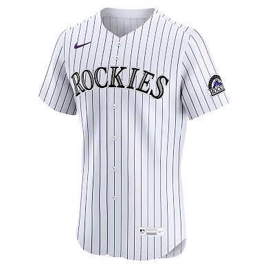 Men's Nike White Colorado Rockies Home Elite Jersey