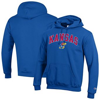 Men's Champion® Royal Kansas Jayhawks Arch Over Logo Pullover Hoodie